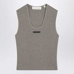 Fear Of God Essentials Women's Grey Ribbed Cotton-Blend Tank Top